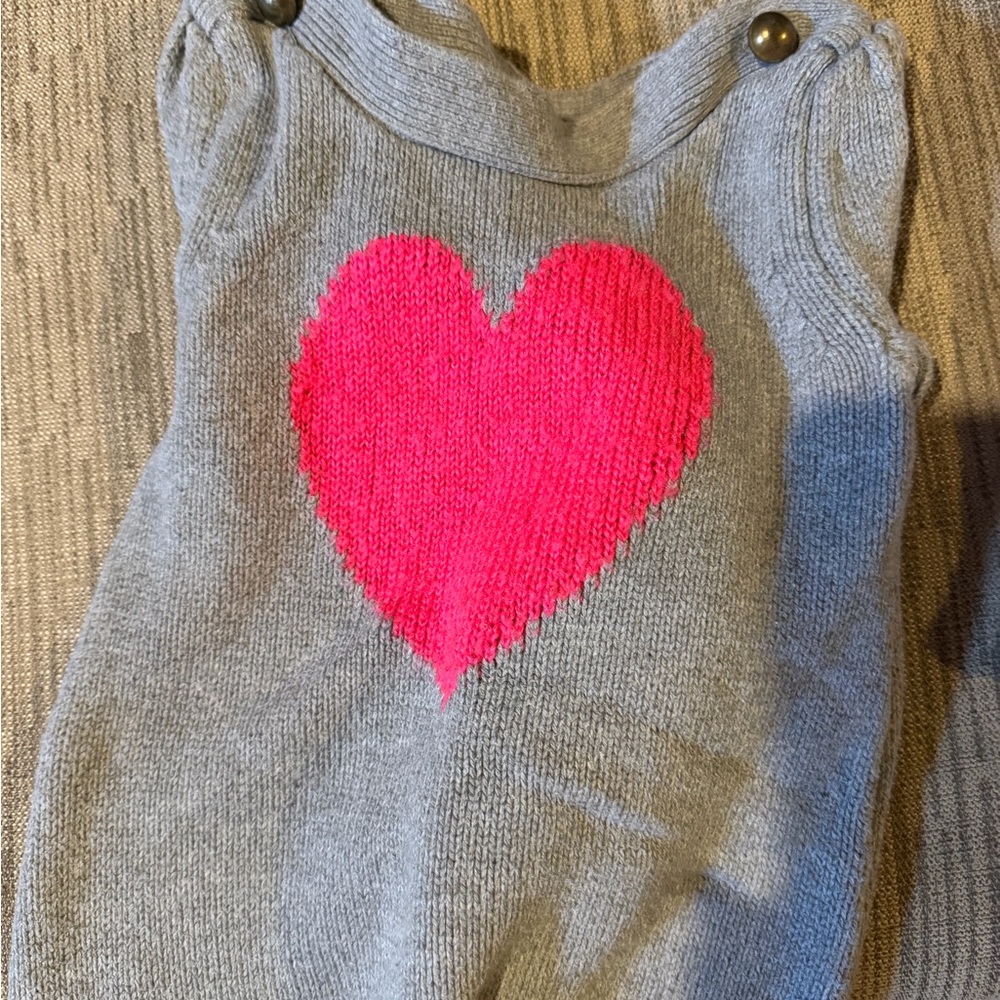 GAP Gray Sweater with Pink Heart